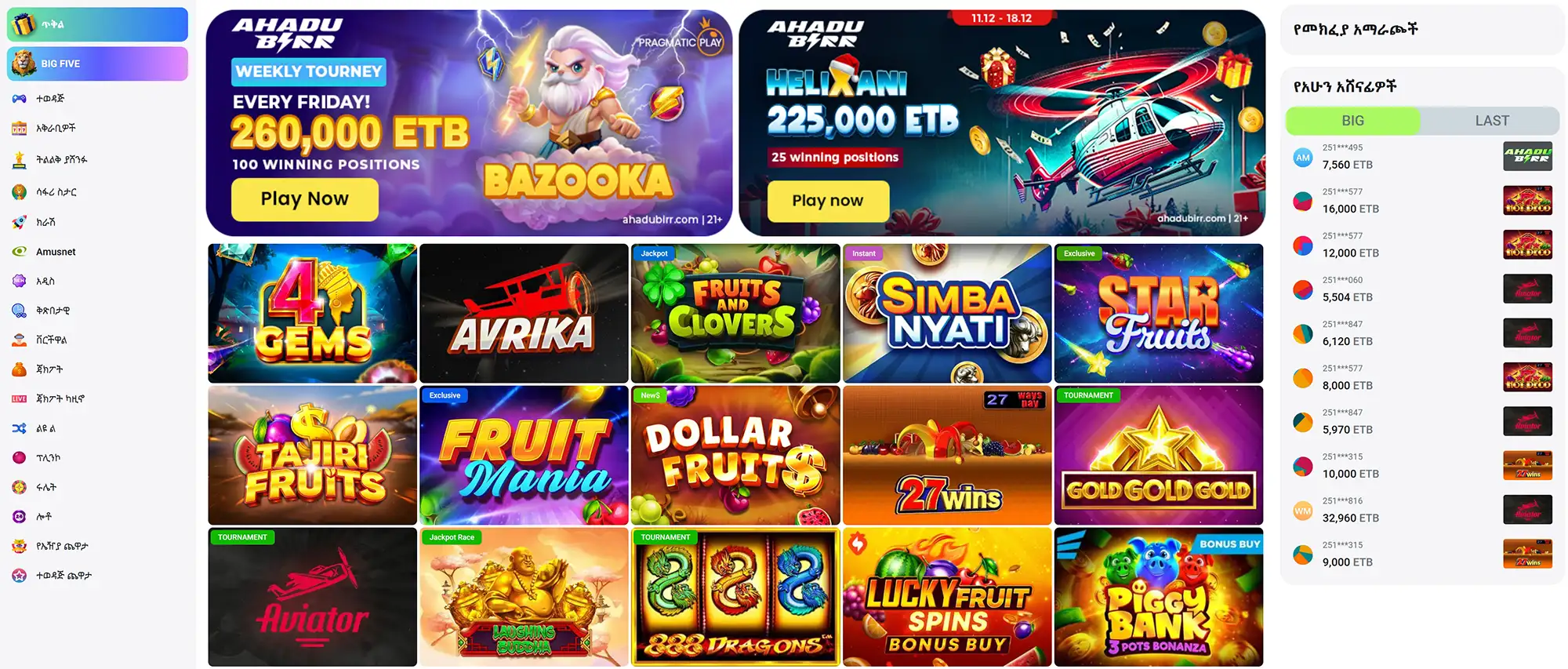 AhaduBirr homepage